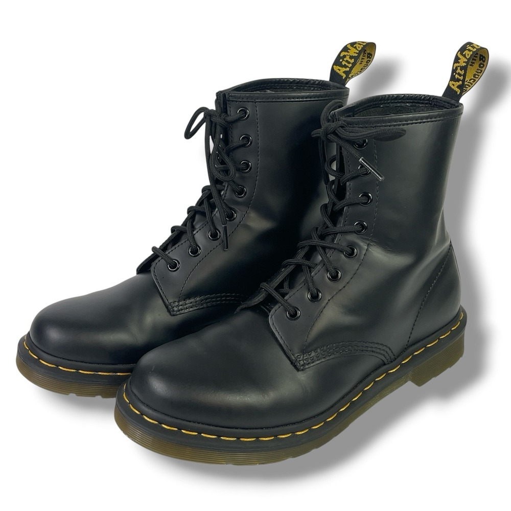 Dr Martens 1460 W Original Smooth Leather Lace Up Boots Black W 10 L Worn Once